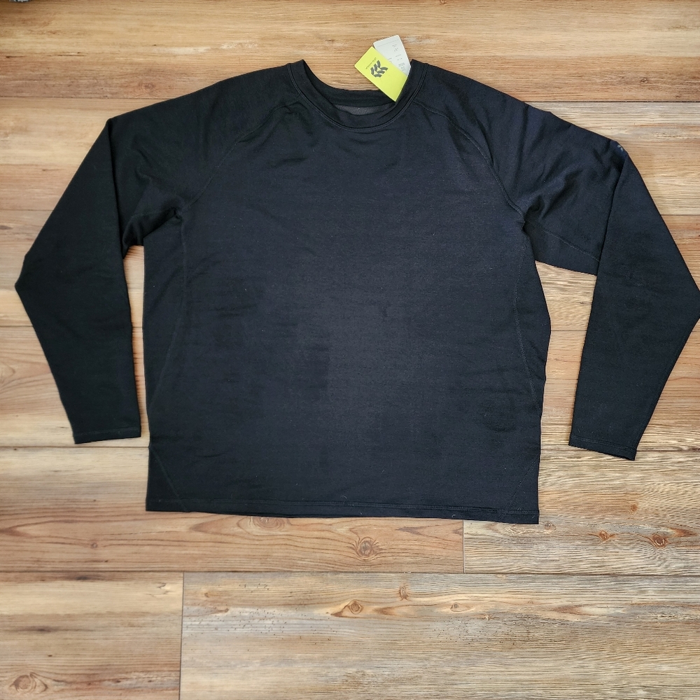 All In Motion Althetic Top Mens XXL Black Fitted Cold Weather Long Sleeve NEW